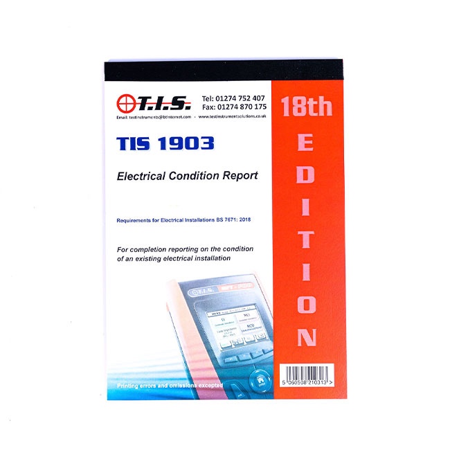 TIS 1903 18th Edition Electrical Condition Report Book