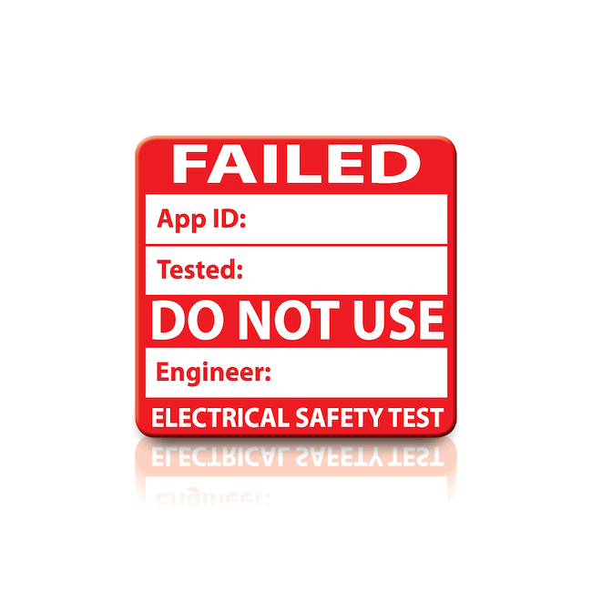 TIS 1617-200 Plug Top Fail Labels 