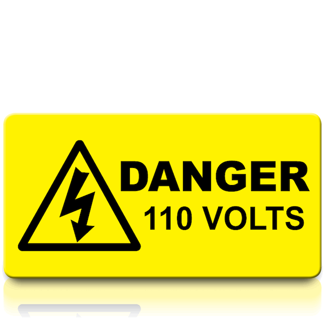 TIS VL110V Danger 110V Labels 